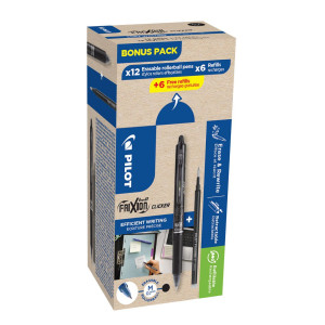 Gelpenna PILOT Frixion 0,7mm svart 12+12/fp