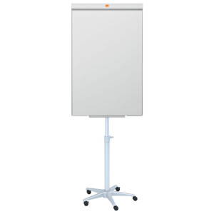 NOBO Klassiskt staffli i stål för blädderblock och mobil whiteboard, magnetisk stålyta, aluminiumram