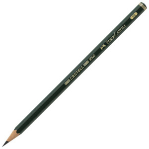 FABER-CASTELL Blyertspenna, Castell 9000 5B, sexkantig pennkropp, grön