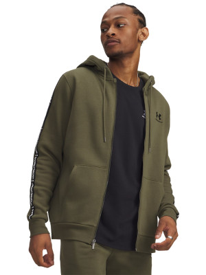 Under Armour Bluza dresowa rozpinana z kapturem męska Under Armour UA Icon Fleece FZ Taping - oliwkowa