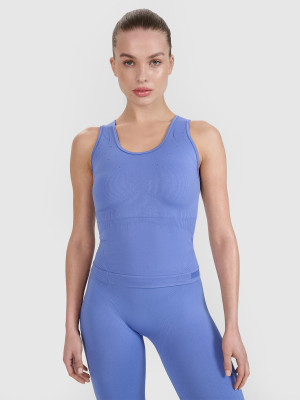 4F Top treningowy slim bezszwowy damski 4F | Anna Lewandowska - niebieski