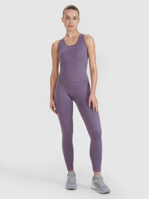 4F Legginsy treningowe bezszwowe 4F | Anna Lewandowska - fioletowe