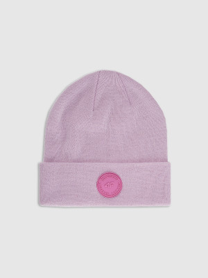 4F Czapka beanie dziewczęca - różowa