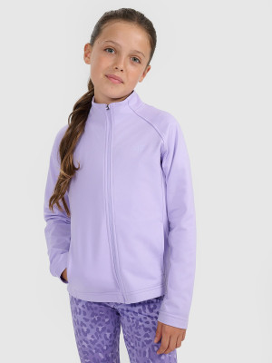 4F Bluza sportowa rozpinana bez kaptura dziewczęca - fioletowa