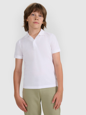 4F Koszulka polo regular chłopięca - biała