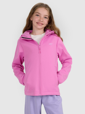 4F Kurtka softshell wiatroodporna membrana 5000 dziewczęca - różowa