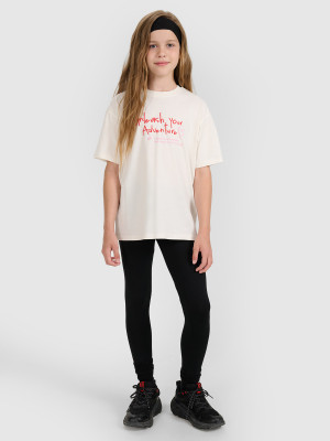 4F Legginsy dzianinowe dziewczęce - czarne