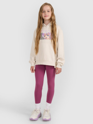 4F Legginsy dzianinowe dziewczęce - fioletowe