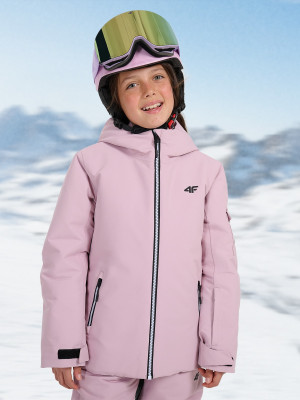 4F Kurtka snowboardowa membrana 8000 dziewczęca - różowa