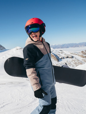 4F Kurtka snowboardowa membrana 10000 chłopięca - brązowa