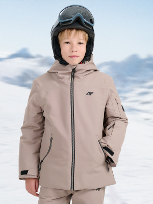 4F Kurtka snowboardowa membrana 8000 chłopięca - brązowa