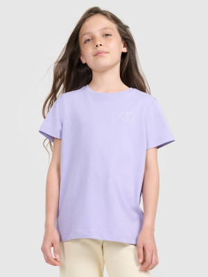 4F T-shirt regular z nadrukiem dziewczęcy - fioletowy