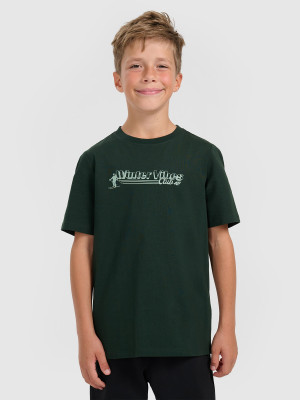 4F T-shirt regular z nadrukiem chłopięcy - zielony