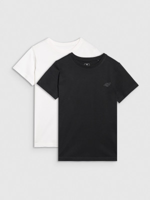 4F T-shirt regular gładki (2-pack) dziecięcy - multikolor