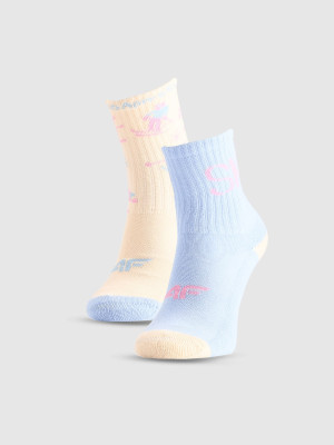 4F Skarpetki casual za kostkę (2-pack) dziewczęce - multikolor