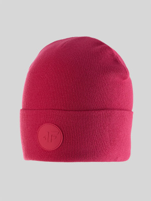 4F Czapka beanie dziewczęca - różowa