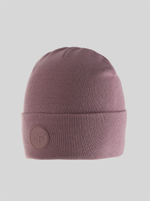 4F Czapka beanie dziewczęca - różowa