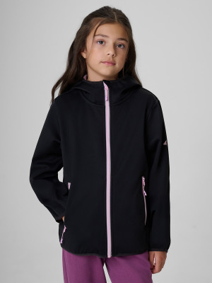 4F Kurtka softshell wiatroodporna membrana 5000 dziewczęca - czarna