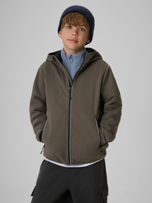 4F Kurtka softshell wiatroodporna membrana 5000 chłopięca - khaki