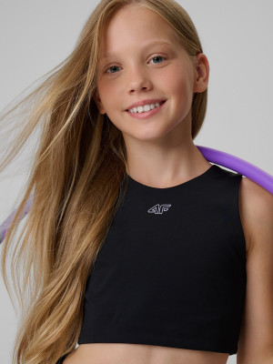 4F Stanik sportowy dziewczęcy - czarny