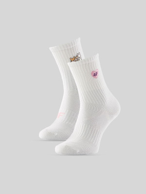 4F Skarpetki długie (2-pack) dziewczęce - białe