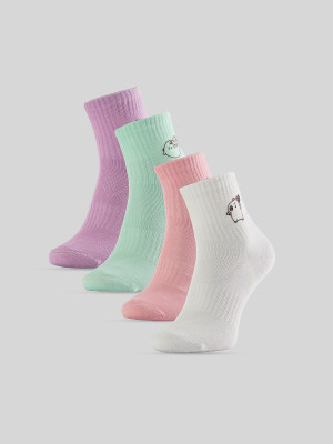 4F Skarpetki krótkie (4-pack) dziewczęce - multikolor