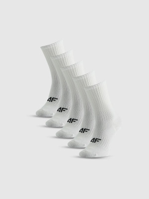 4F Skarpetki długie (5-pack) dziewczęce - białe