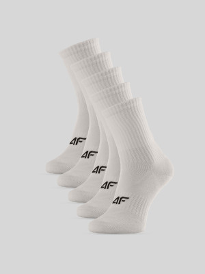 4F Skarpetki długie (5-pack) dziewczęce - białe