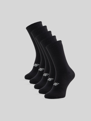4F Skarpetki długie (5-pack) dziewczęce - czarne