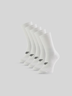 4F Skarpetki długie (5-pack) chłopięce - białe