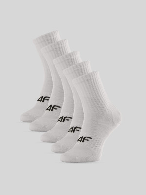 4F Skarpetki długie (5-pack) chłopięce - białe