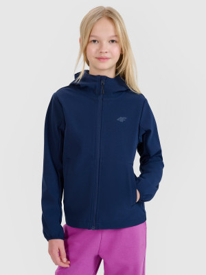 4F Kurtka softshell wiatroodporna membrana 5000 dziecięca - granatowa