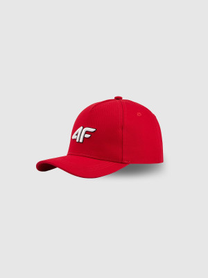 4F Czapka z daszkiem snapback dziecięca - czerwona