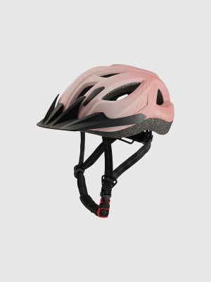 4F Kask rowerowy z odpinanym daszkiem dziecięcy - różowy