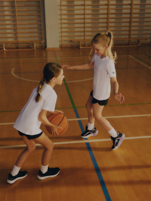 4F Komplet sportowy na WF (koszulka+spodenki+worek) dziewczęcy - multikolor