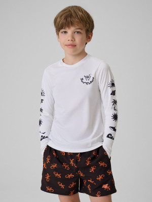 4F Longsleeve do pływania z filtrem UPF50+ chłopięcy - biały