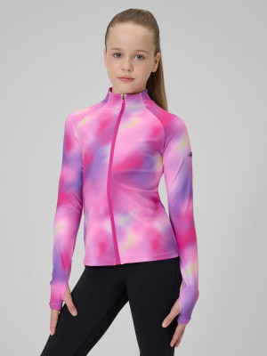 4F Bluza sportowa slim bez kaptura dziewczęca - multikolor