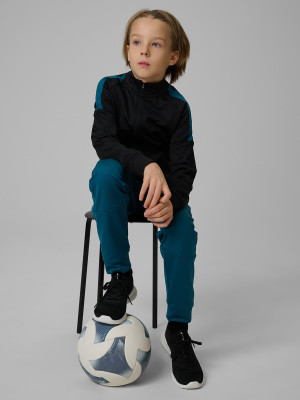 4F Bluza sportowa regular bez kaptura chłopięca - czarna