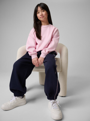 4F Bluza dresowa loose bez kaptura dziewczęca - różowa