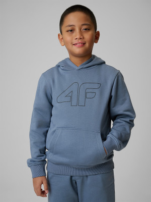 4F Bluza dresowa regular z kapturem chłopięca - granatowa