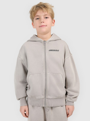 4F Bluza dresowa loose z kapturem chłopięca - szara
