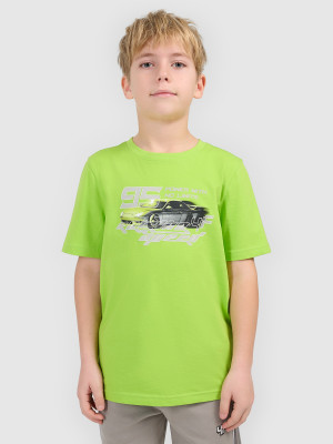 4F T-shirt regular z nadrukiem chłopięcy - zielony