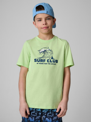 4F T-shirt regular z nadrukiem chłopięcy - zielony