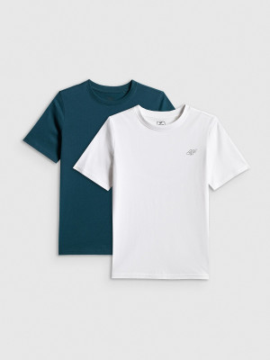 4F T-shirt gładki (2-pack) chłopięcy - multikolor