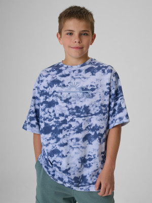 4F T-shirt loose z nadrukiem chłopięcy - multikolor