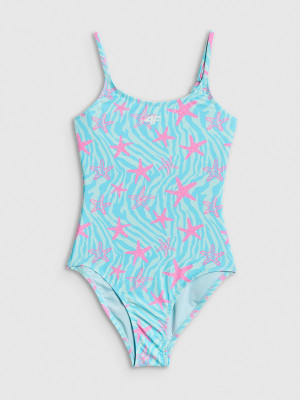 4F Kostium kąpielowy jednoczęściowy dziewczęcy - turkusowy
