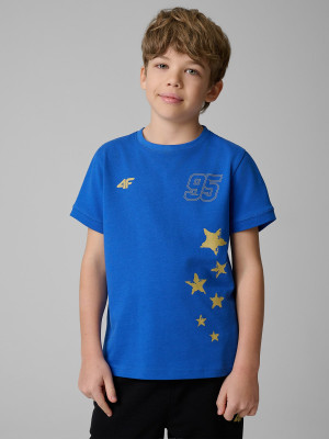 4F T-shirt regular z nadrukiem dziecięcy 4F x Bartosz Zmarzlik - niebieski