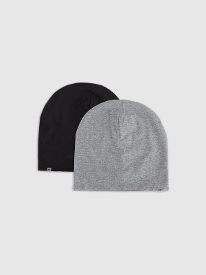 4F Czapka beanie dwustronna dziecięca - szara