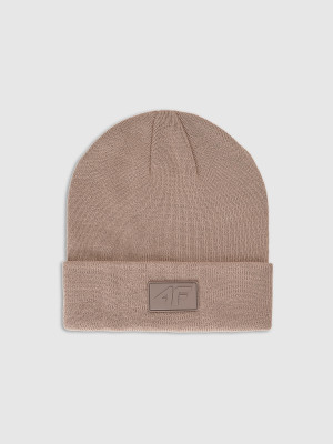 4F Czapka beanie dziecięca - beżowa