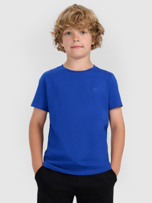 4F T-shirt oversize gładki chłopięcy - niebieski